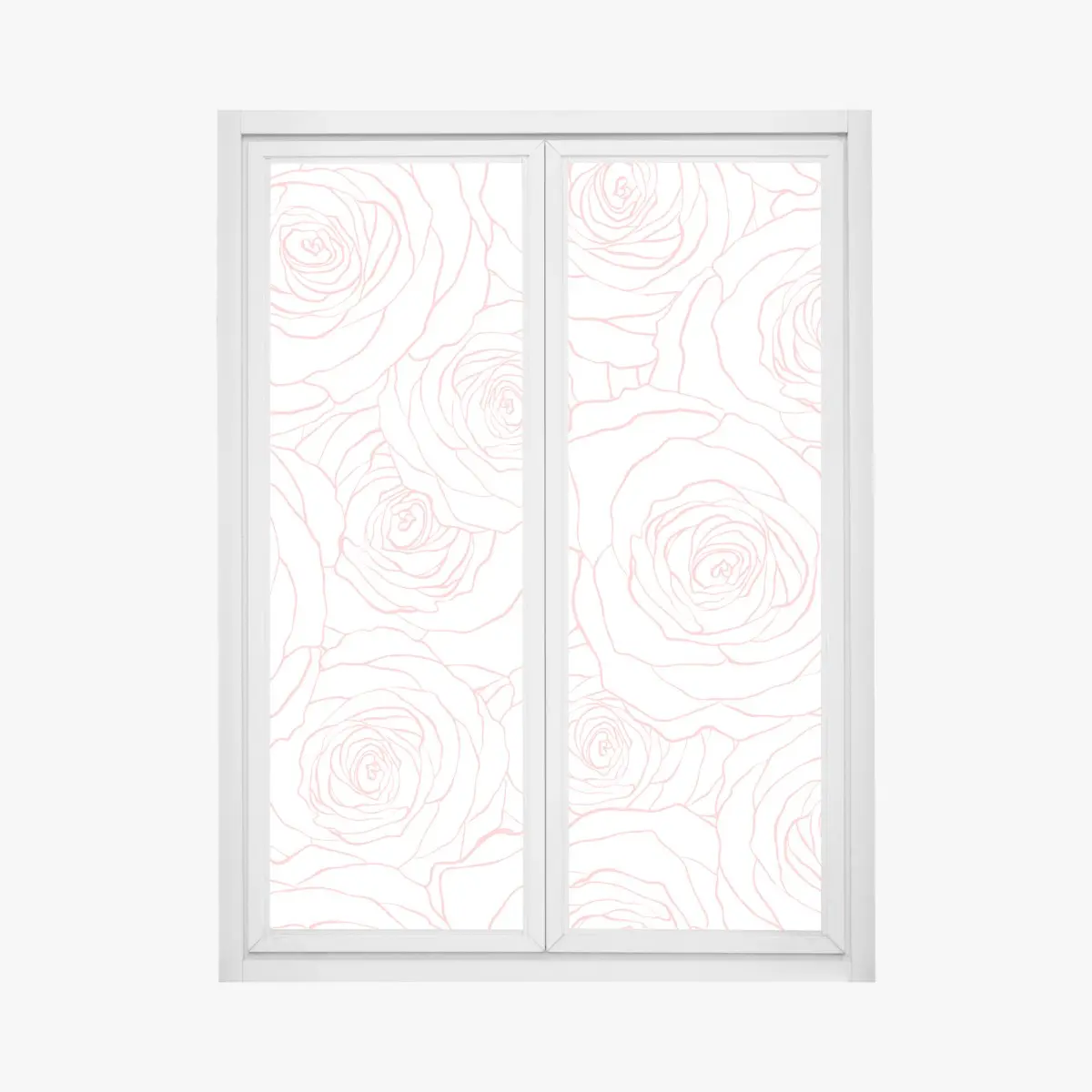 Adesivo per finestra motivo di rose rosa delicato • Wallissimo®