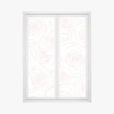 Adesivo per finestra motivo di rose rosa delicato • Wallissimo®