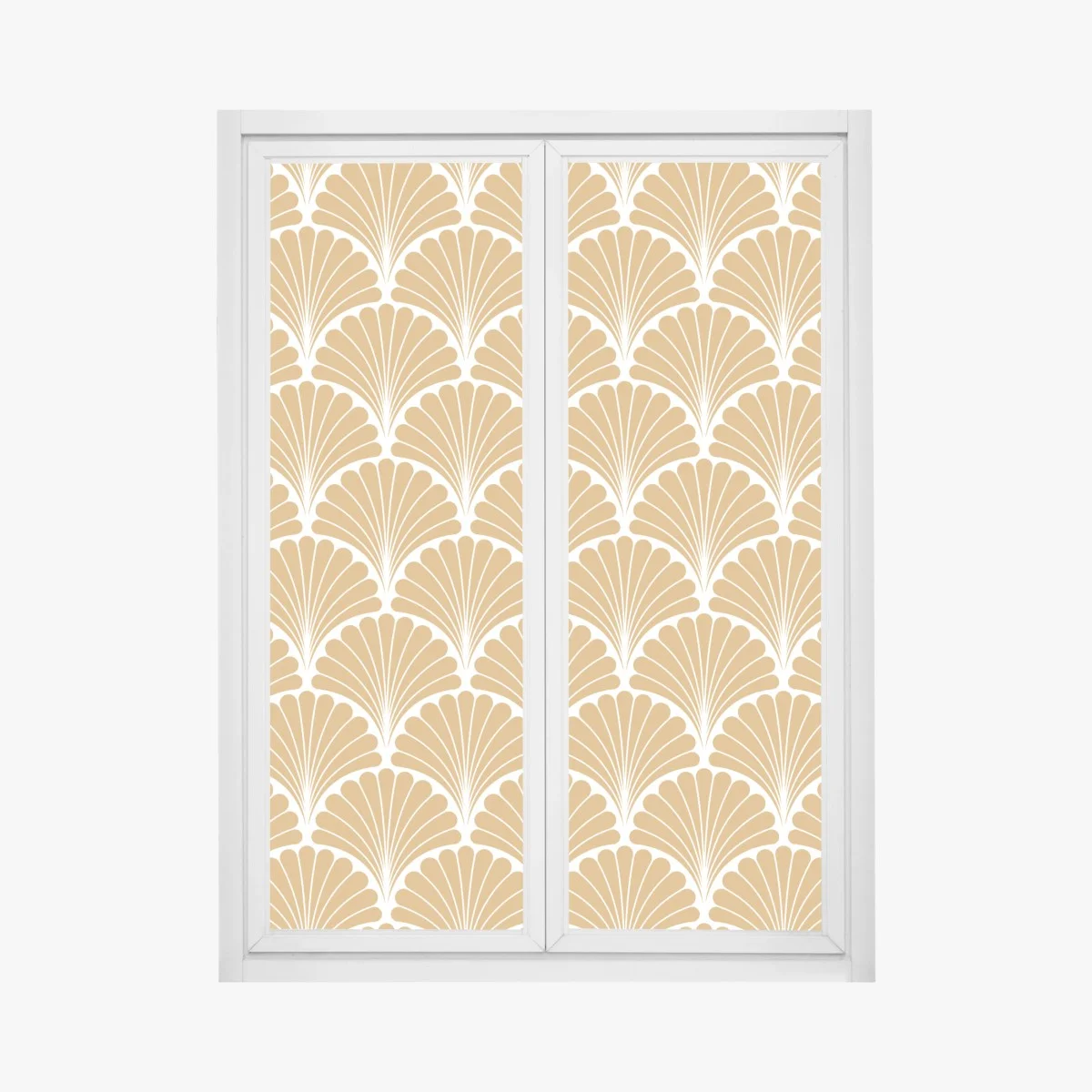 Adesivo per finestra elegante motivo art déco a conchiglia oro • Wallissimo® Adesivo per finestra elegante motivo art déco a conchiglia oro • Wallissimo®