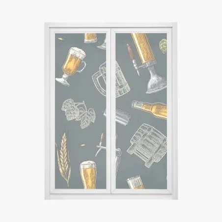 Adesivo per finestra decorazione a tema birra artigianale • Wallissimo®