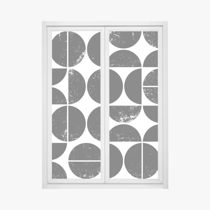 Adesivo per finestra motivo geometrico astratto in bianco e nero