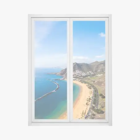 Adesivo per finestra panorama costiero di Las Teresitas, Tenerife • Wallissimo®