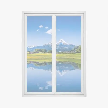 Adesivo per finestra riflessi delle Alpi sul lago • Wallissimo®