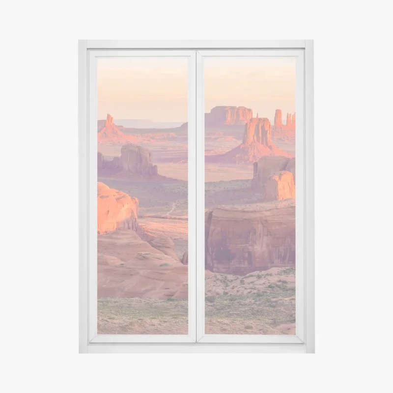 Adesivo per finestra panorama epico di Monument Valley da Hunts Mesa