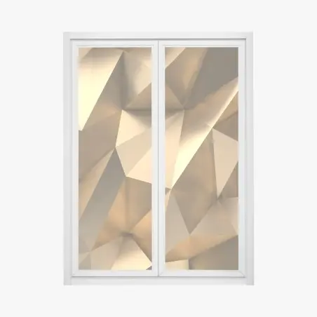 Adesivo per finestra motivo geometrico dorato effetto sfaccettato • Wallissimo®