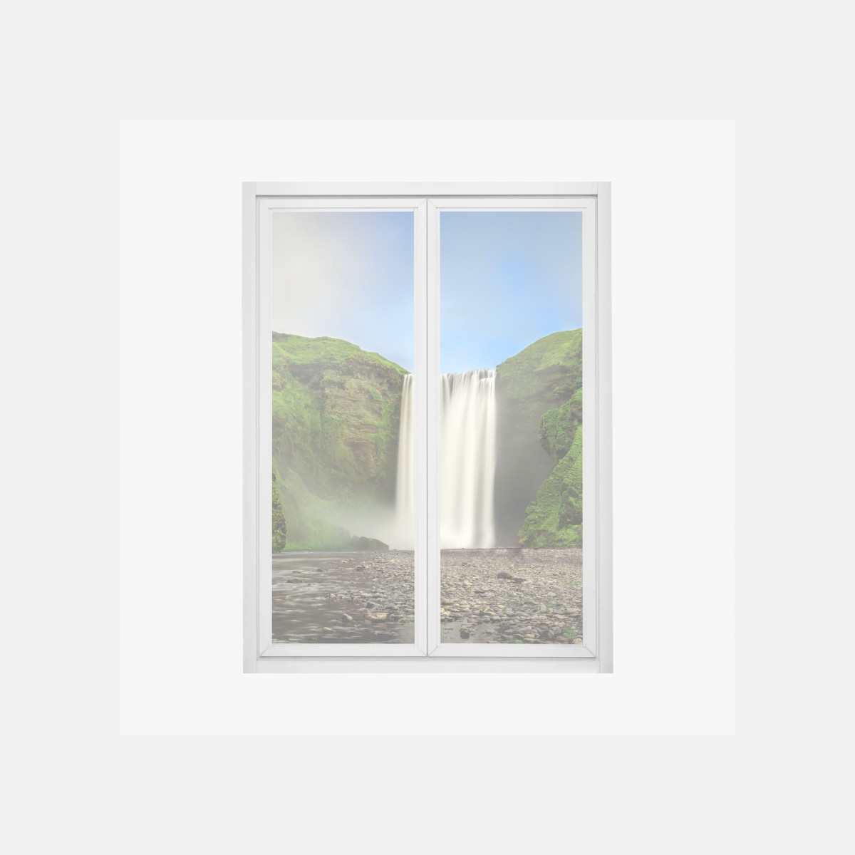 Adesivo per finestra cascata di Skógafoss, bellezza nordica • Wallissimo®