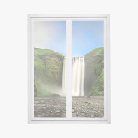 Adesivo per finestra cascata di Skógafoss, bellezza nordica • Wallissimo®