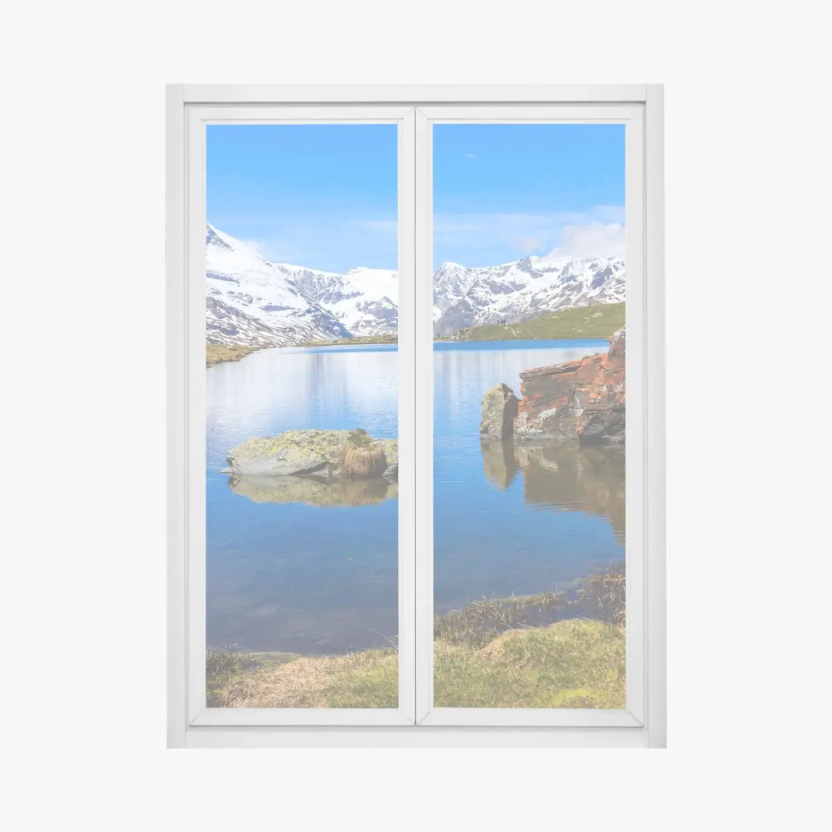 Adesivo per finestra riflessi del Cervino sullo Stellisee • Wallissimo®