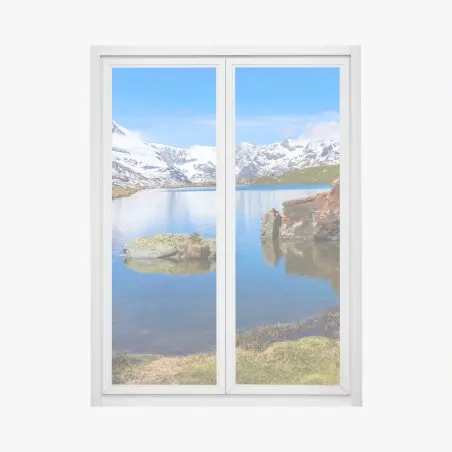 Adesivo per finestra riflessi del Cervino sullo Stellisee • Wallissimo®