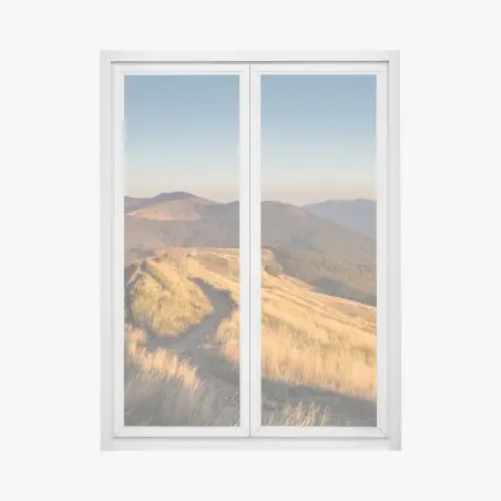 Adesivo per finestra sentiero dorato sulle colline al tramonto • Wallissimo®