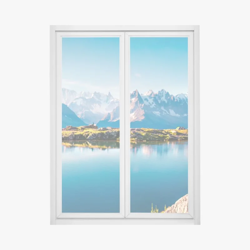 Adesivo per finestra riflessi alpini: Lac Blanc e Mont Blanc