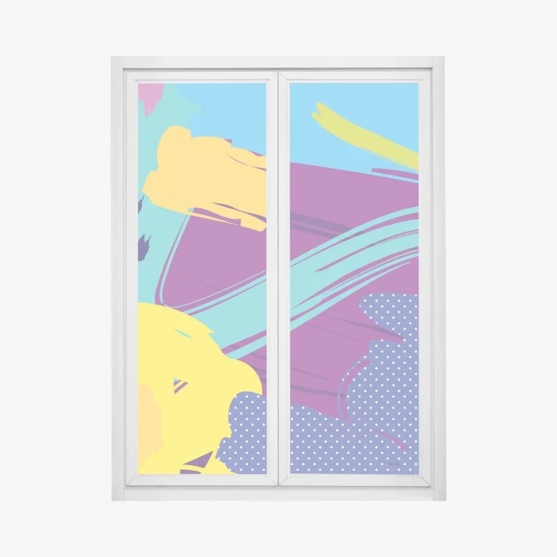 Adesivo per finestra esplosione di colori pop astratta