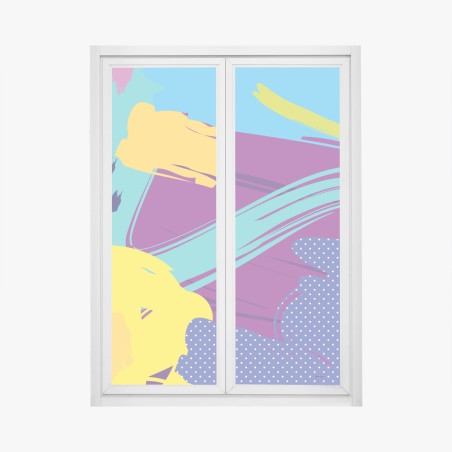 Adesivo per finestra esplosione di colori pop astratta • Wallissimo®