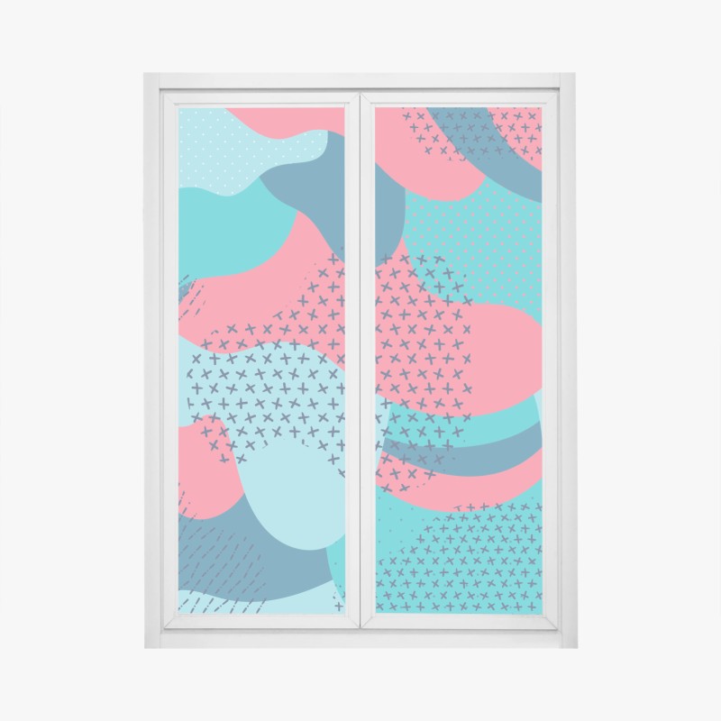 Adesivo per finestra motivo astratto colorato in stile pop