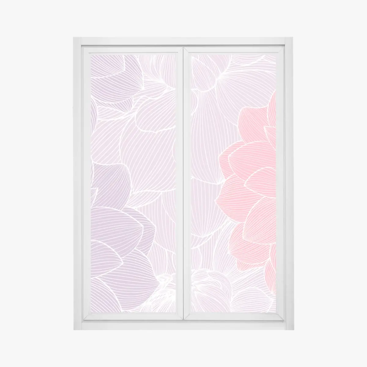 Adesivo per finestra motivo floreale pastello con linee sottili • Wallissimo®