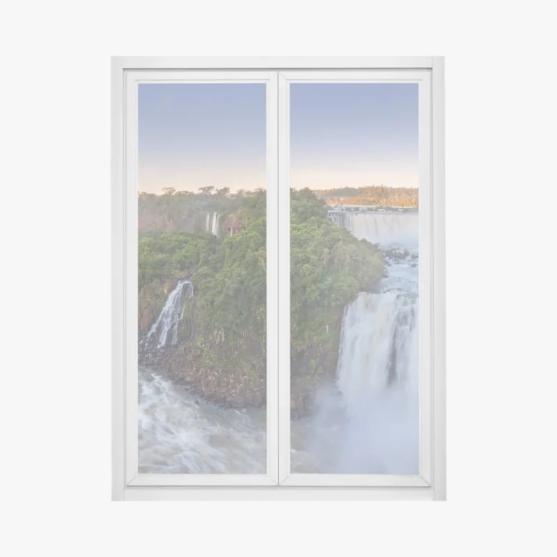 Adesivo per finestra cascate di Iguazú al tramonto