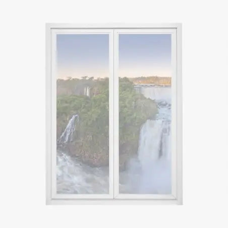 Adesivo per finestra cascate di Iguazú al tramonto • Wallissimo®