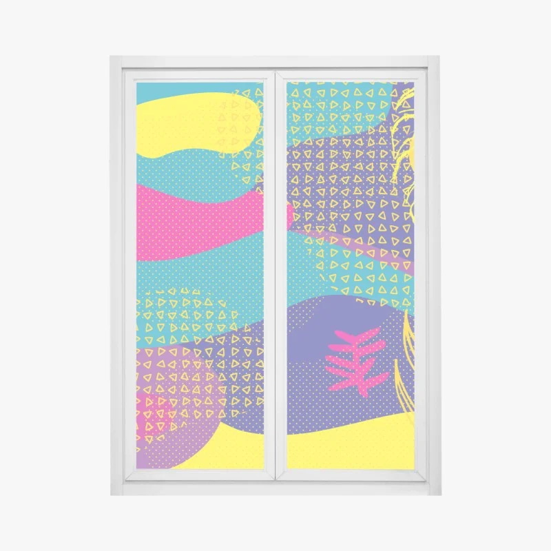 Adesivo per finestra vibrazioni tropicali astratte