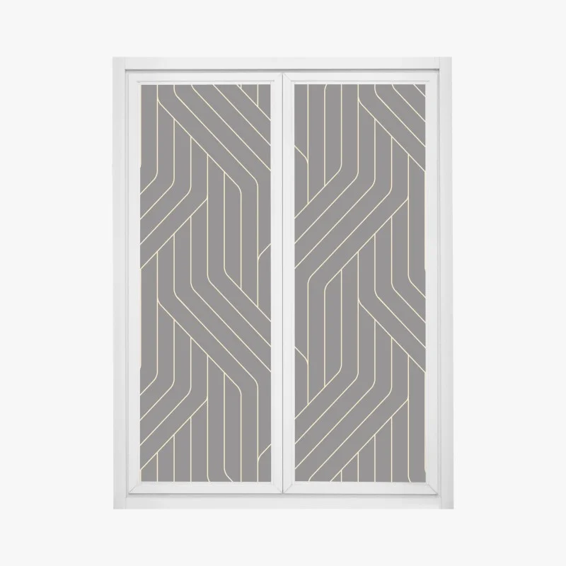 Adesivo per finestra motivo geometrico art déco in nero e oro