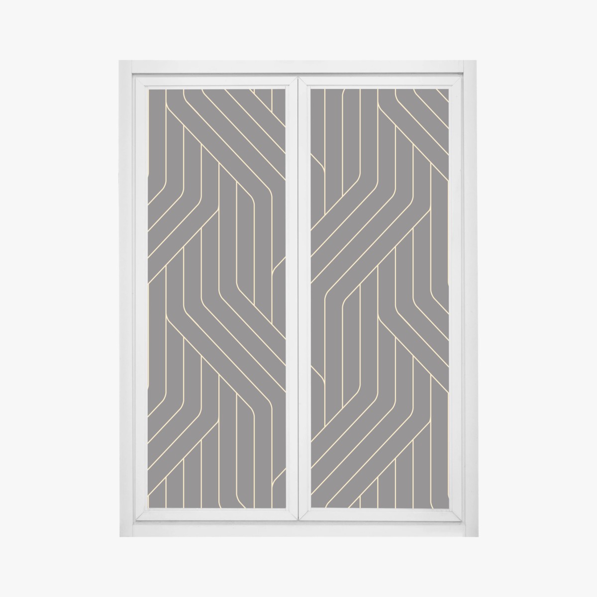 Adesivo per finestra motivo geometrico art déco in nero e oro • Wallissimo®