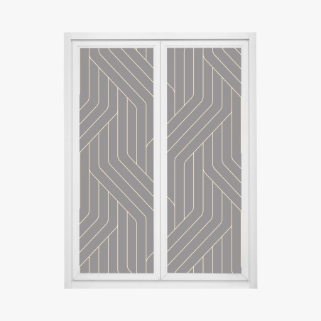 Adesivo per finestra motivo geometrico art déco in nero e oro • Wallissimo®
