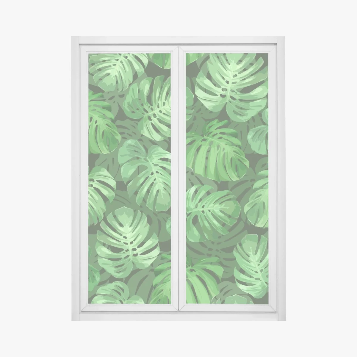 Adesivo per finestra motivo tropicale di foglie di monstera • Wallissimo® Adesivo per finestra motivo tropicale di foglie di monstera • Wallissimo®