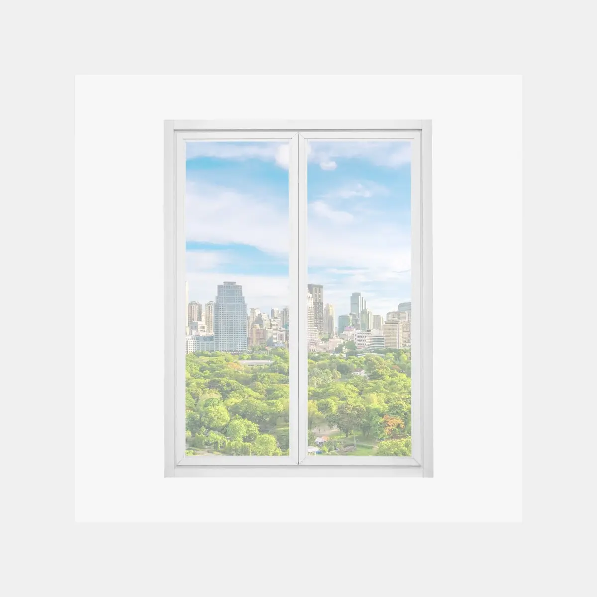Adesivo per finestra panorama urbano di Bangkok con il parco Lumpini • Wallissimo®
