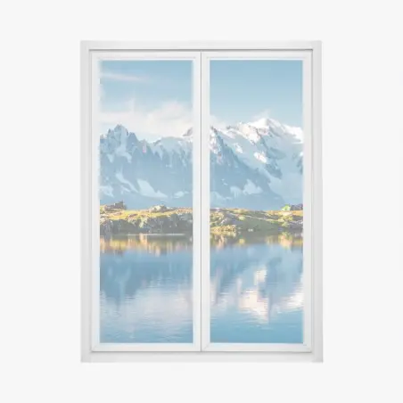 Adesivo per finestra riflessi sul Lac Blanc con Monte Bianco • Wallissimo®