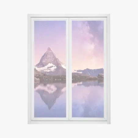 Adesivo per finestra riflessi stellari sul Cervino • Wallissimo®