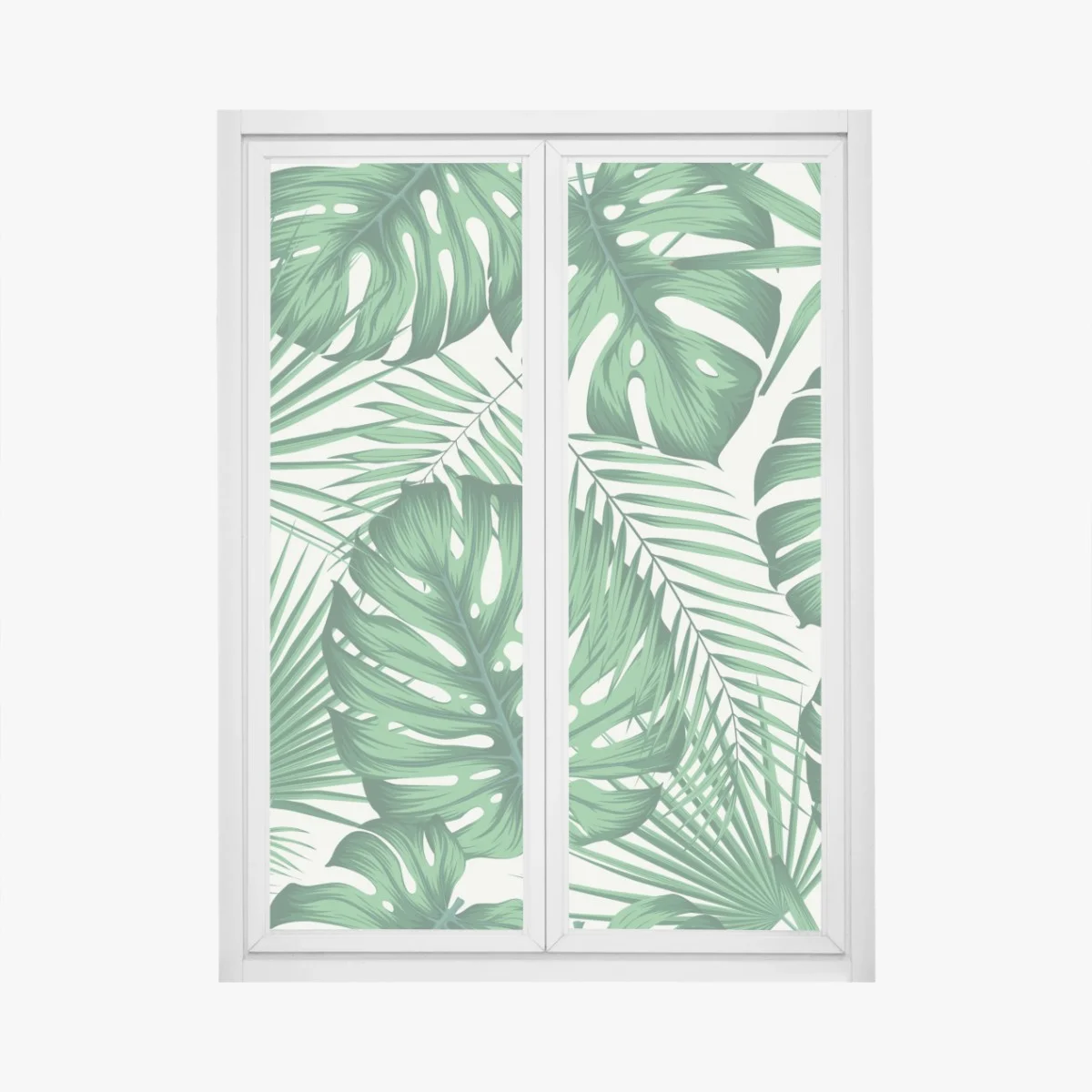 Adesivo per finestra motivo tropicale di foglie verdi • Wallissimo® Adesivo per finestra motivo tropicale di foglie verdi • Wallissimo®