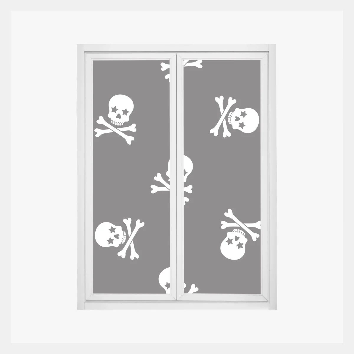 Adesivo per finestra motivo teschi e ossa incrociate su sfondo nero • Wallissimo® Adesivo per finestra motivo teschi e ossa incrociate su sfondo nero • Wallissimo®