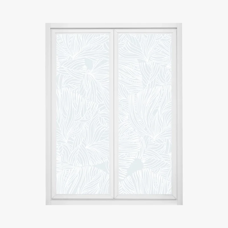 Adesivo per finestra motivo botanico astratto in toni pastello