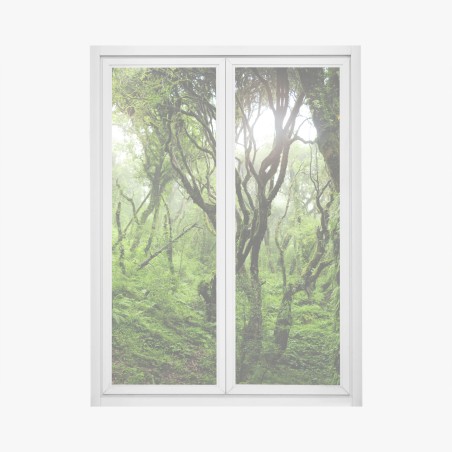 Adesivo per finestra foresta incantata di muschio e felci • Wallissimo®