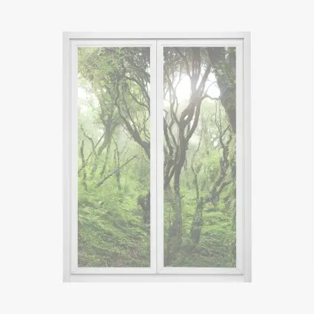 Adesivo per finestra foresta incantata di muschio e felci • Wallissimo®