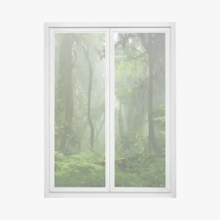 Adesivo per finestra foresta pluviale nebbiosa • Wallissimo®