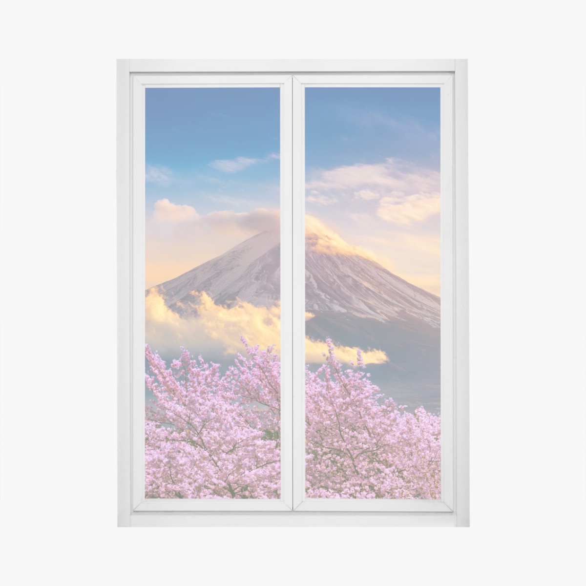 Adesivo per finestra risveglio primaverile a Monte Fuji • Wallissimo®