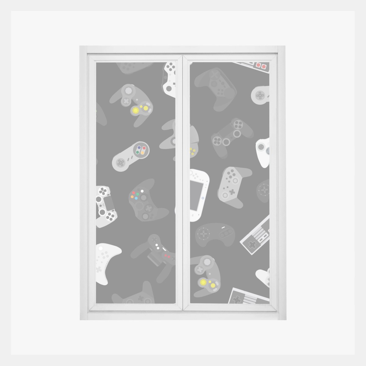 Adesivo per finestra pattern di controller da gioco retrò • Wallissimo®