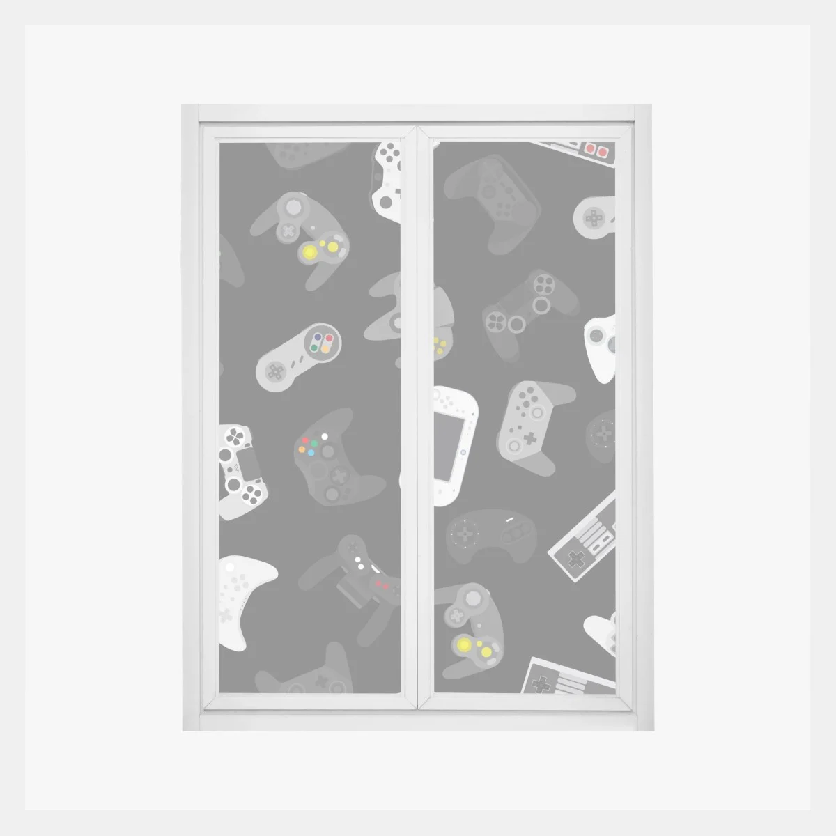 Adesivo per finestra pattern di controller da gioco retrò • Wallissimo® Adesivo per finestra pattern di controller da gioco retrò • Wallissimo®
