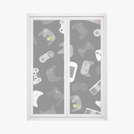 Adesivo per finestra pattern di controller da gioco retrò • Wallissimo®