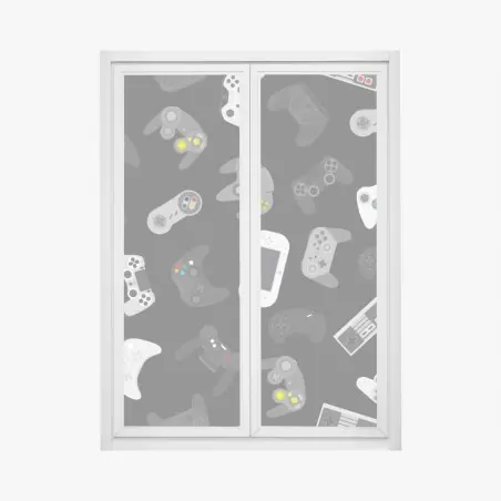 Adesivo per finestra pattern di controller da gioco retrò • Wallissimo®