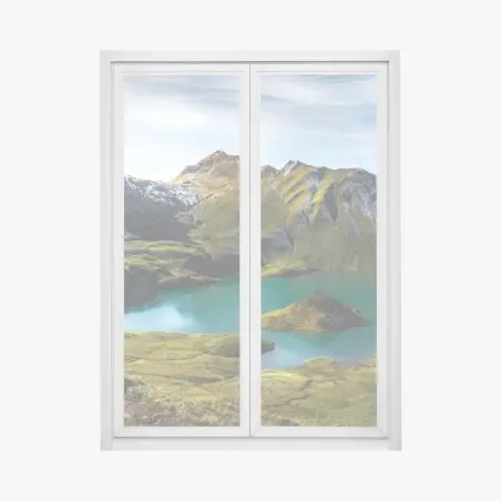 Adesivo per finestra panorama alpino sul Lago Schrecksee • Wallissimo®