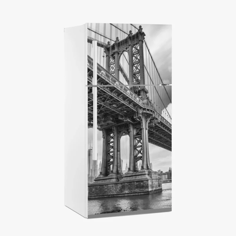 Adesivo per frigorifero prospettiva urbana sul Manhattan Bridge