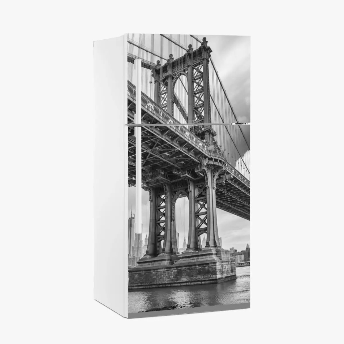 Adesivo per frigorifero prospettiva urbana sul Manhattan Bridge • Wallissimo®