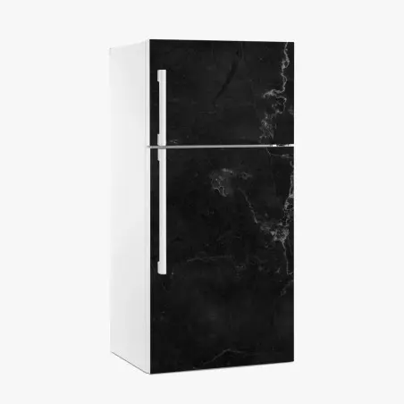 Adesivo per frigorifero marmo nero venato elegante • Wallissimo®