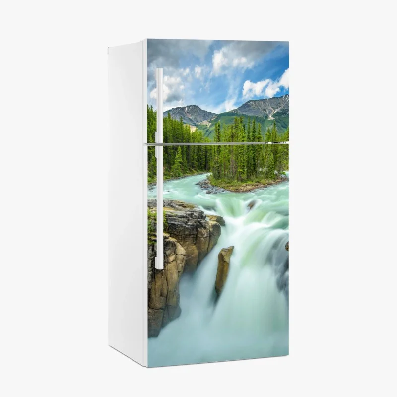 Adesivo per frigorifero cascata Sunwapta nel Jasper National Park