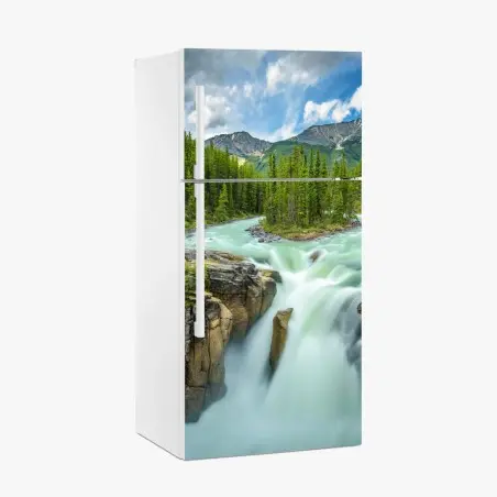 Adesivo per frigorifero cascata Sunwapta nel Jasper National Park • Wallissimo®