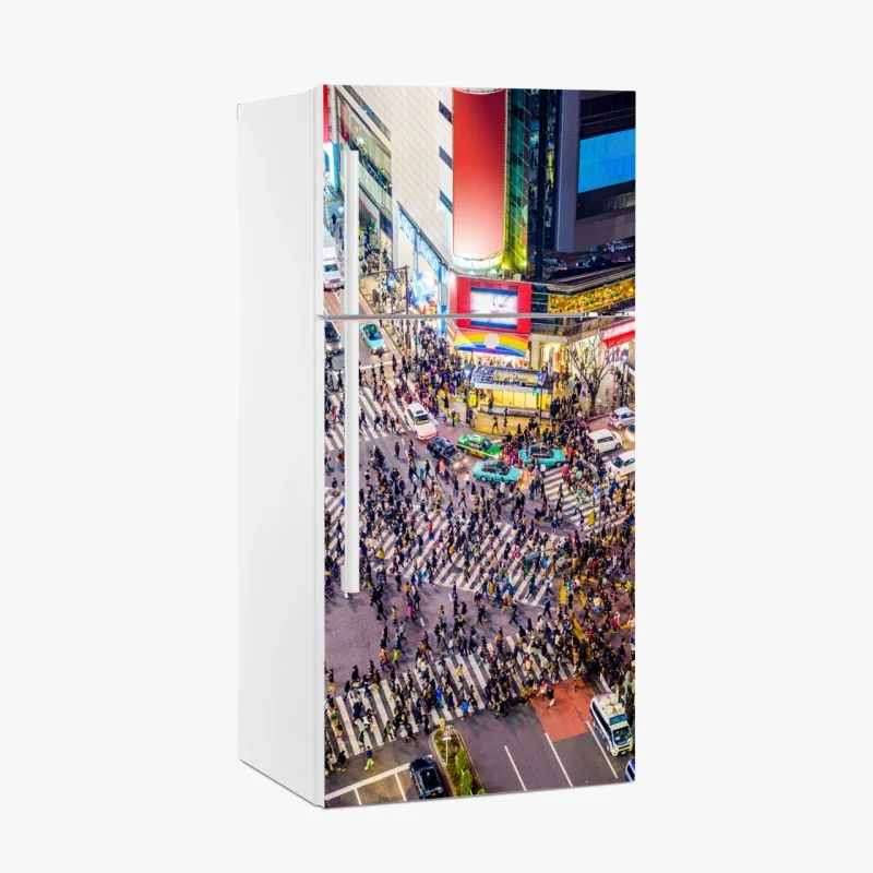 Adesivo per frigorifero panorama notturno di Shibuya