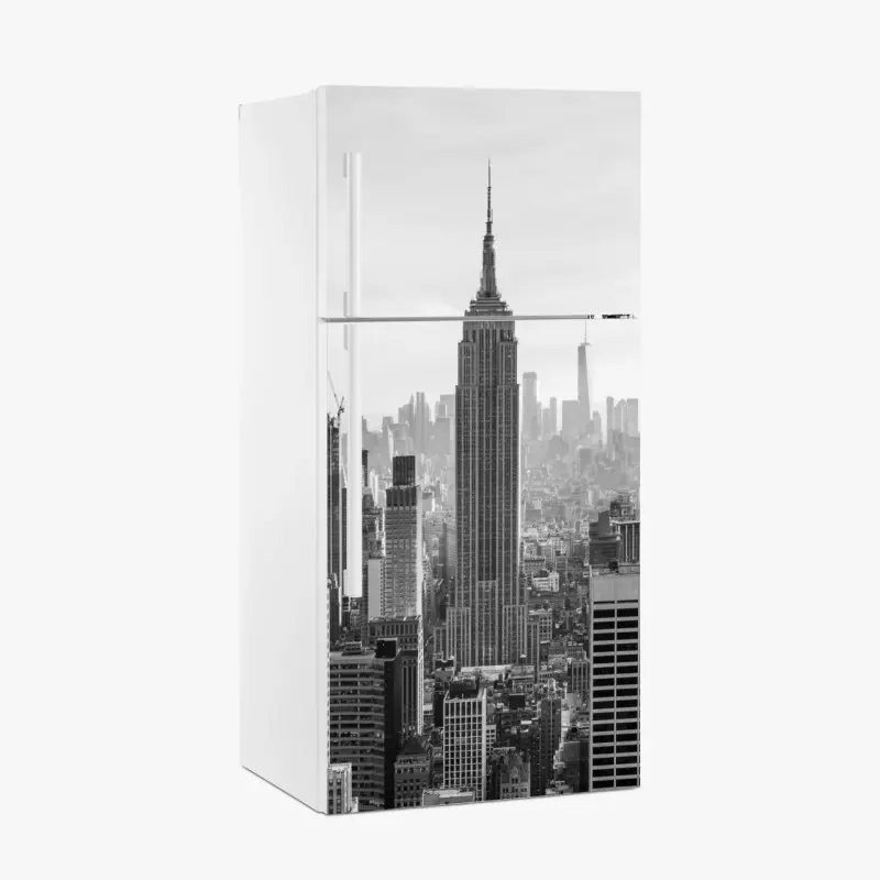 Adesivo per frigorifero panorama urbano di New York in bianco e nero