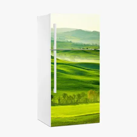 Adesivo per frigorifero paesaggio ondulato a San Quirico d'Orcia, Toscana • Wallissimo®