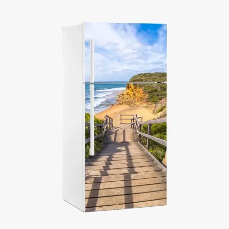 Adesivo per frigorifero sentiero verso la spiaggia di Bells Beach • Wallissimo®